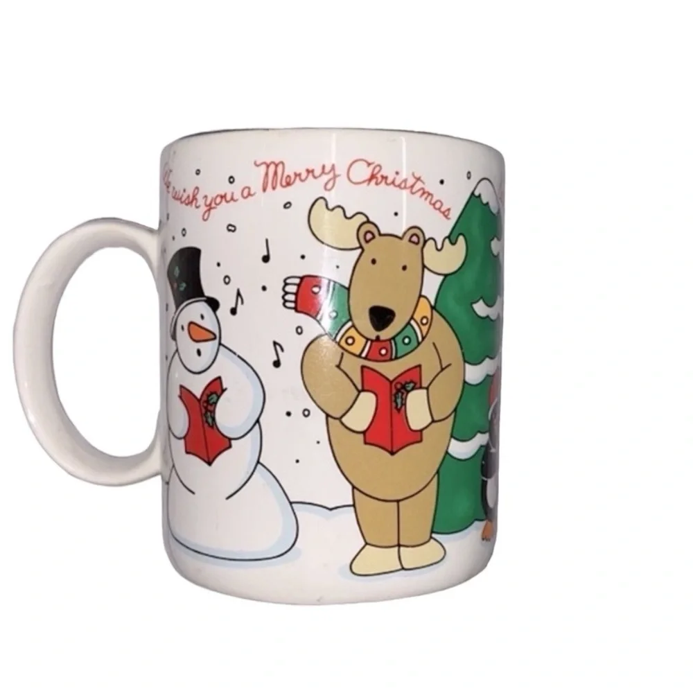 Vintage wish you a merry Christmas coffee mug